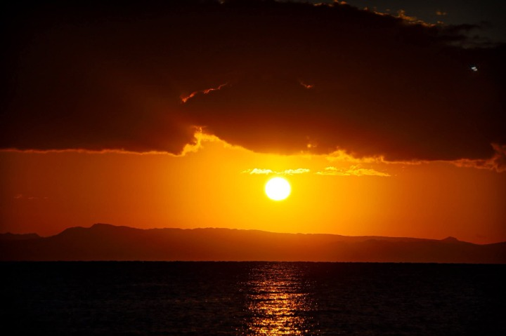 Backgammon at sunset